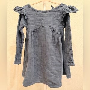 Adorable Long Sleeve Blue Kids Dress